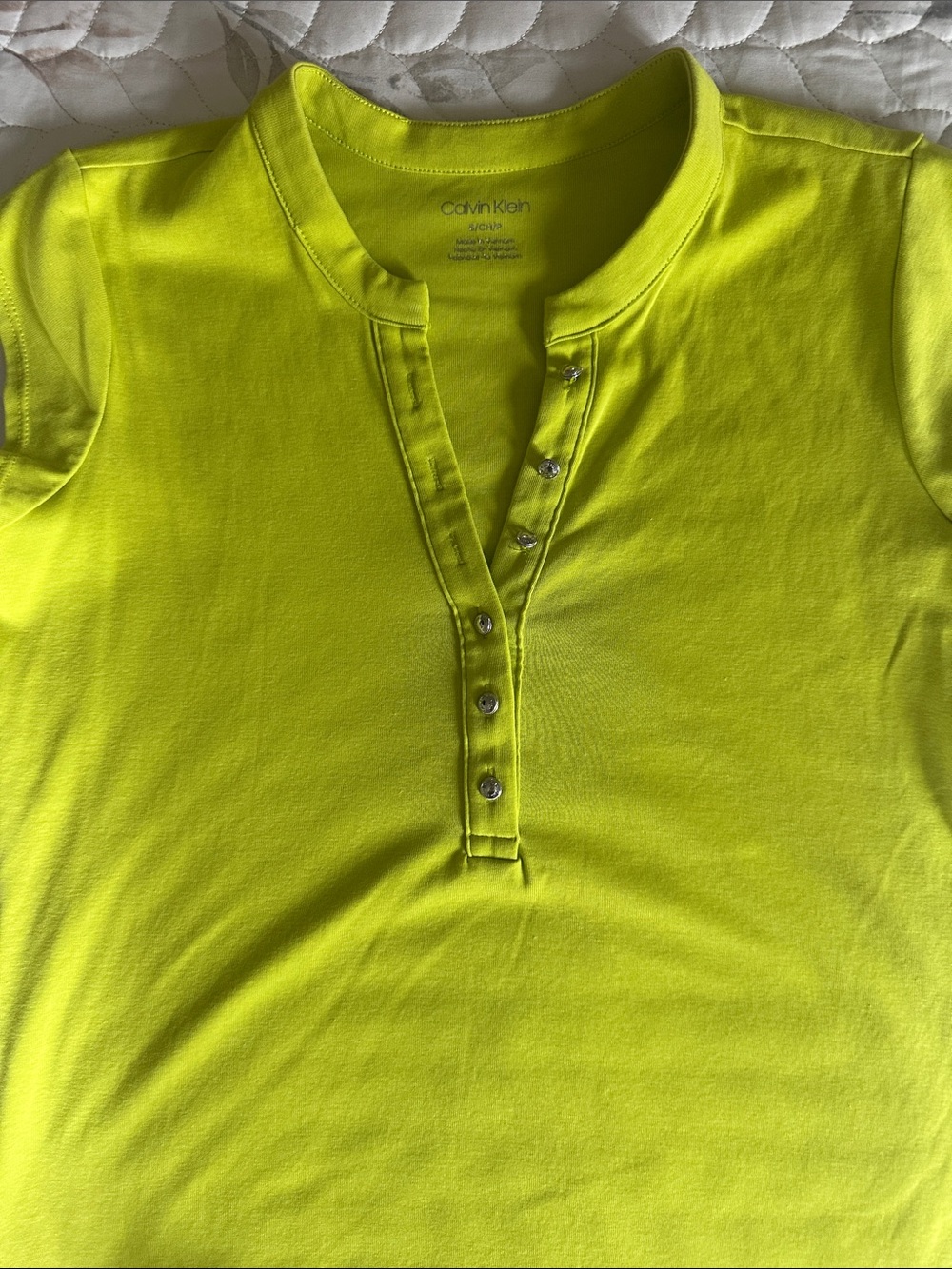 Calvin Klein Neon Lime Henley Shirt